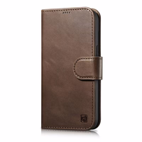iCarer õlivaha rahakoti ümbris 2in1 Cover iPhone 14 Plus Anti-RFID nahast Flip Case Brown (WMI14220723-BN)