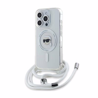 Karl Lagerfeld Crossbody IML Karl Head MagSafe ümbris jaoks iPhone 15 Pro - läbipaistev