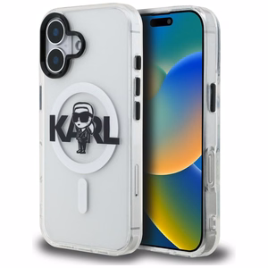 Karl Lagerfeld IML Karl Sketch Logo MagSafe Case for iPhone 16 - Clear