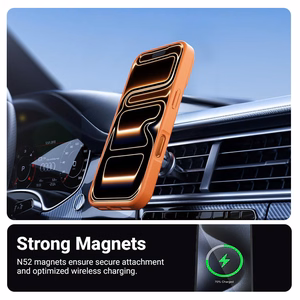 Crong Hybrid Matte Magnetic MagSafe ümbris seadmele iPhone 17 Pro, oranž