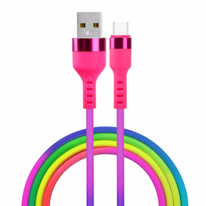 Setty USB - USB-C kaabel 1,2 m 2,1A KNA-C-1.22.113 vikerkaarel