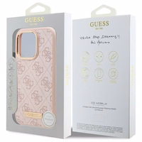 Guess 4G Logo Plate MagSafe Ümbris jaoks iPhone 16 Pro Max - roosa