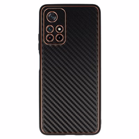 TEL PROTECT Leather Carbon Ümbris jaoks Xiaomi Redmi Note 11 5G/Note 11S 5G/Poco M4 Pro 5G Must