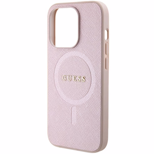 Guess Saffiano MagSafe ümbris jaoks iPhone 15 Pro - roosa