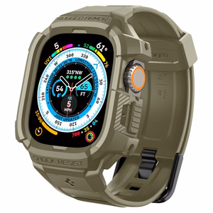 Spigen Rugged Armor Pro - rihm koos ümbrisega Apple Watch Ultra 49 mm (Vintage Khaki)