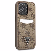 Guess 4G Triangle Logo Cardslot Ümbris jaoks iPhone 13 Pro / 13 - Brown