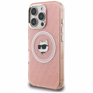 Karl Lagerfeld IML Choupette Head Logo MagSafe Ümbris iPhone 16 Pro - roosa