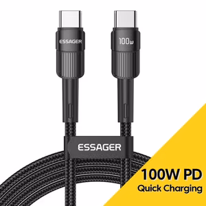 USB kaabel Essager Star must Type-C / Type-C 200cm (kuni 100W)