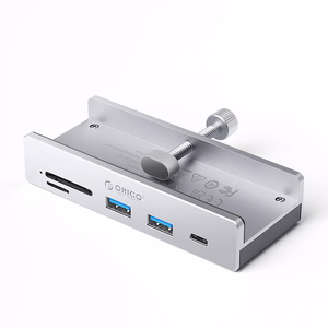 Orico MH5PC jaotur klamberkinnitusega USB-C / 2x USB-A 3.2 + 1x USB-C 3.2 + 1x SD&TF - hõbedane