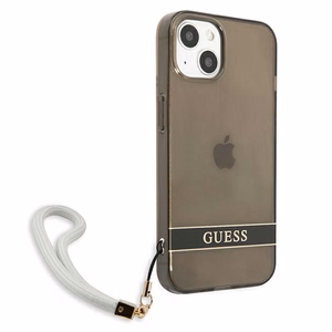 Guess GUHCP13SHTSGSK iPhone 13 mini 5.4" чёрный/чёрный жёсткий чехол Translucent Strap