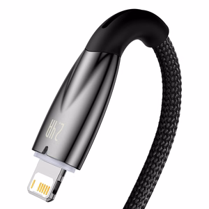 USB kaabel jaoks Lightning Baseus Glimmer Series, 2.4A, 2m (must)