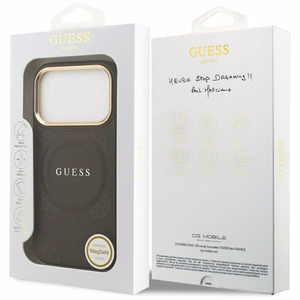 GUESS ümbris jaoks IPHONE 17 Pro compatible with MagSafe GUHMP17LPSAMSECW (PU W/ Peony Hot Stamp) brown