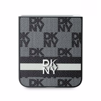 DKNY Checkered Pattern Printed Stripes ümbris jaoks Samsung Galaxy Z Flip 6 - must