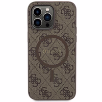 GUESS ümbris jaoks IPHONE 14 Pro Max compatible with MagSafe GUHMP14XG4GFRW (4G Ring classic logo) brown