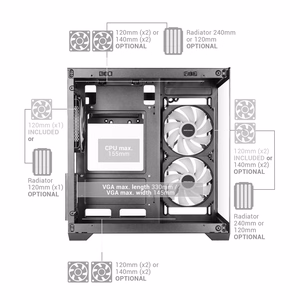 Mars Gaming MCVIEW3 computer case Mini Tower Black