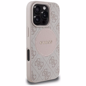 Guess 4G Circle Classic Logo MagSafe iPhone 16 Pro Ümbris - Roosa