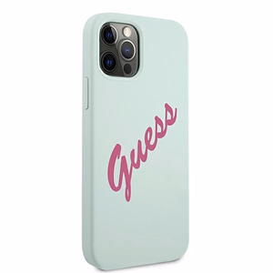 Guess GUHCP12MLSVSBF iPhone 12/12 Pro 6.1" синий-фуксия/синий-фуксия жёсткий чехол Silicone Vintage
