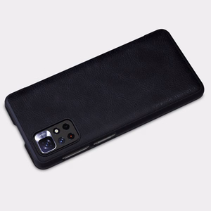 Чехол-книжка Nillkin Qin для Xiaomi Redmi Note 11T 5G / Note 11S 5G / Note 11 5G (China) / Poco M4 Pro 5G с защитой камеры коричневый
