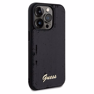 Guess Sequin Script Metal case for iPhone 14 Pro - black
