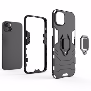 Ring Armor ümbris iPhone 14 Pro Maxi jaoks soomustatud kate magnetiline hoidja rõngas must