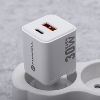Phone laadija Forcell F-Energy Mini GaN III USB C + USB A QC4.0 PD 30W VT-35 valge 0INT