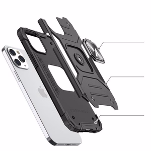 Wozinsky Ring Armor Case с подставкой прочный защищённый чехол для iPhone 13 Pro розовый