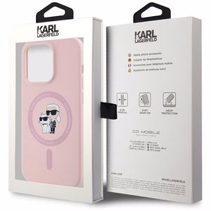 Karl Lagerfeld Silicone Karl&Choupette MagSafe Ümbris jaoks iPhone 14 Pro Max - Roosa