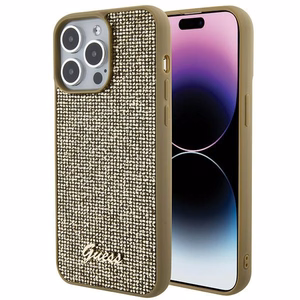Guess Disco Metal Script ümbris jaoks iPhone 15 Pro Max - kuldne