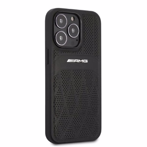 AMG AMHCP13LOSDBK iPhone 13 Pro / 13 6.1" чёрный/чёрный жёсткий чехол Leather Curved Lines