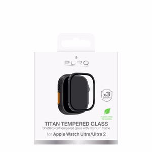 Puro karastatud klaas titaanist äärisega Apple Watch Ultra / Ultra 2 / Ultra 3M jaoks - must