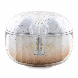 Guess Glitter Gradient TWS Bluetooth headphones with docking station - kuldne
