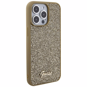 Guess Disco Metal Script ümbris jaoks iPhone 15 Pro Max - kuldne