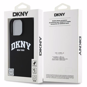 DKNY Silicone Valge Printed Logo MagSafe iPhone 16 Pro Ümbris - Must
