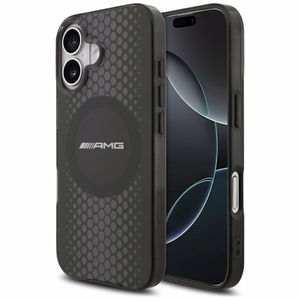 AMG Double Layer Läbipaistev Graphics MagSafe ümbris jaoks iPhone 17 - must