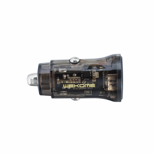 WEKOME WP-C40 Vanguard Series autolaadija, 2 × USB-A, 15 W, must ja läbipaistev
