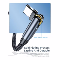 USB Kaabel Essager "Universal" (180' corner) Punane "Type-C" 100cm (up to 3A)