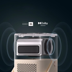 Yaber T2 Plus GTV 1080p 450 ANSI akuga multimeediaprojektor, Google TV, JBL ja Dolby Audio, beež