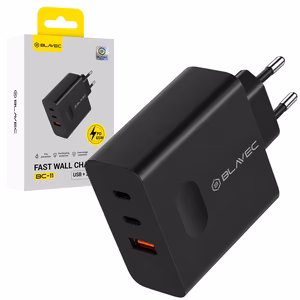Blavec сетевое зарядное устройство BC-11 GaN - USB + 2xType C - QC PD 65W 3A (TCBC11G-U2CB653A) черное