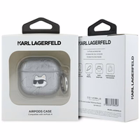 Karl Lagerfeld Monogram Choupette Head ümbris jaoks AirPods 4 - hõbedane