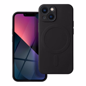 Case for iPhone 13 MINI Silicone Mag Cover compatible with MagSafe (camera protection) black