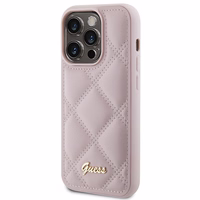 Guess Quilted Metal Logo ümbris jaoks iPhone 15 Pro Max - roosa