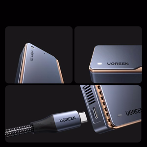 Ugreen D703 USB4 40Gb/s M.2 NVMe SSD korpus aktiivse jahutusega - hall