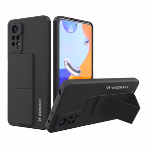Wozinsky Kickstand Case silikoonist ümbris koos stendiga Xiaomi Redmi Note 11 Pro ümbris must