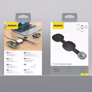 Dudao A11S 3-in-1 juhtmevaba laadija, ühilduv MagSafe, nutitelefoni, nutikella, kõrvaklappidega - must