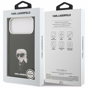 Karl Lagerfeld IML Aquarelle Karl & Logo MagSafe Ümbris jaoks iPhone 17 Pro Max - must