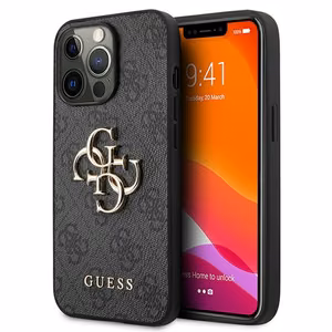 Guess GUHCP13L4GMGGR iPhone 13 Pro / 13 6.1" hall/halli värvi kõvakott 4G Big Metal Logo