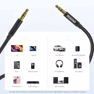 Dudao L12S AUX kaabel mini jack 3.5mm 1m 3-pole stereo - must