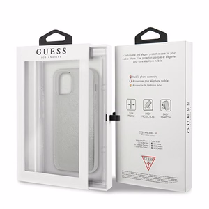 Guess GUHCP12S3D4GTR iPhone 12 mini 5.4" läbipaistev kõvakott 4G 3D mustriga kollektsioon