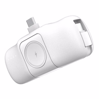 Wozinsky WF16-YCS 5000mAh 15W USB-C mini-toiteallikas sisseehitatud USB-C kaabliga ja Apple Watchi laadijaga - valge