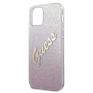 Guess GUHCP12SPCUGLSPI iPhone 12 mini 5.4" roosa/roosa kõvakaaneline Glitter Gradient Script